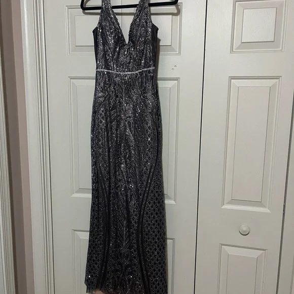 renaiassnce collection | Dresses | Renaissance Collect Prom Dress Navy Blue  With Diamond Design Size 4 With Train | Poshmark
